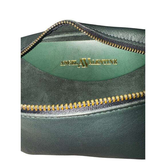 Rare Angela Valentine Green Leather Harper Half-Moon Shoulder Bag – NWOT - Picture 5 of 6